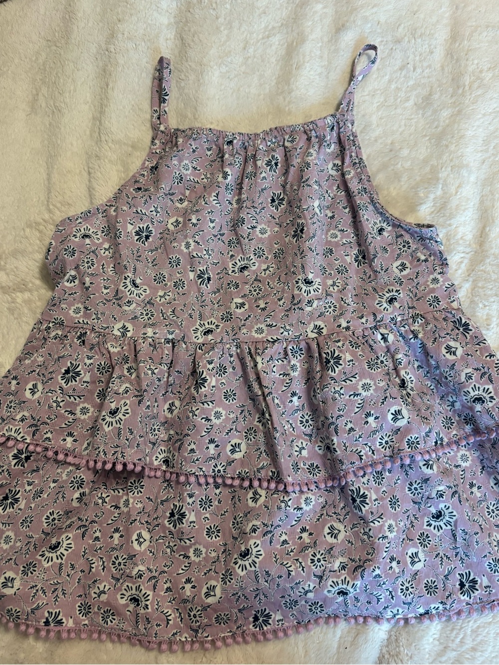 wonder nation Lavender Floral Tiered Camisole Tank Top